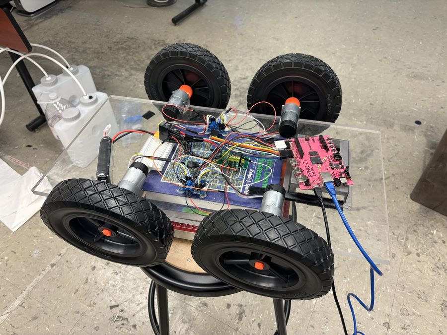 The ground vehicle with its encryption and actuator electronics