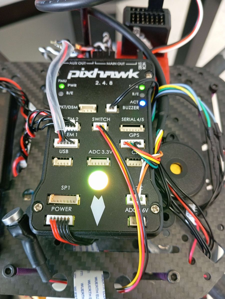 Pixhawk wiring on the aircraft