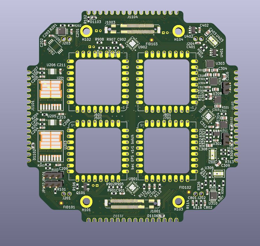 Payload PCB carrying the reconfigurable fabric