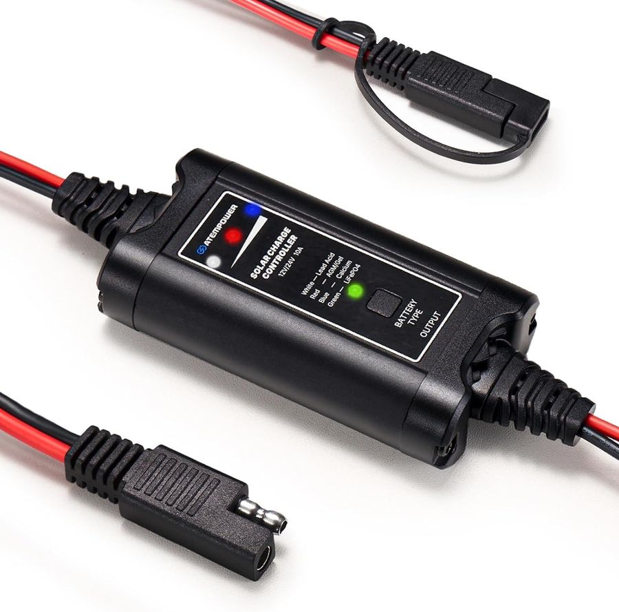 10 A MPPT charge controller between array and pack