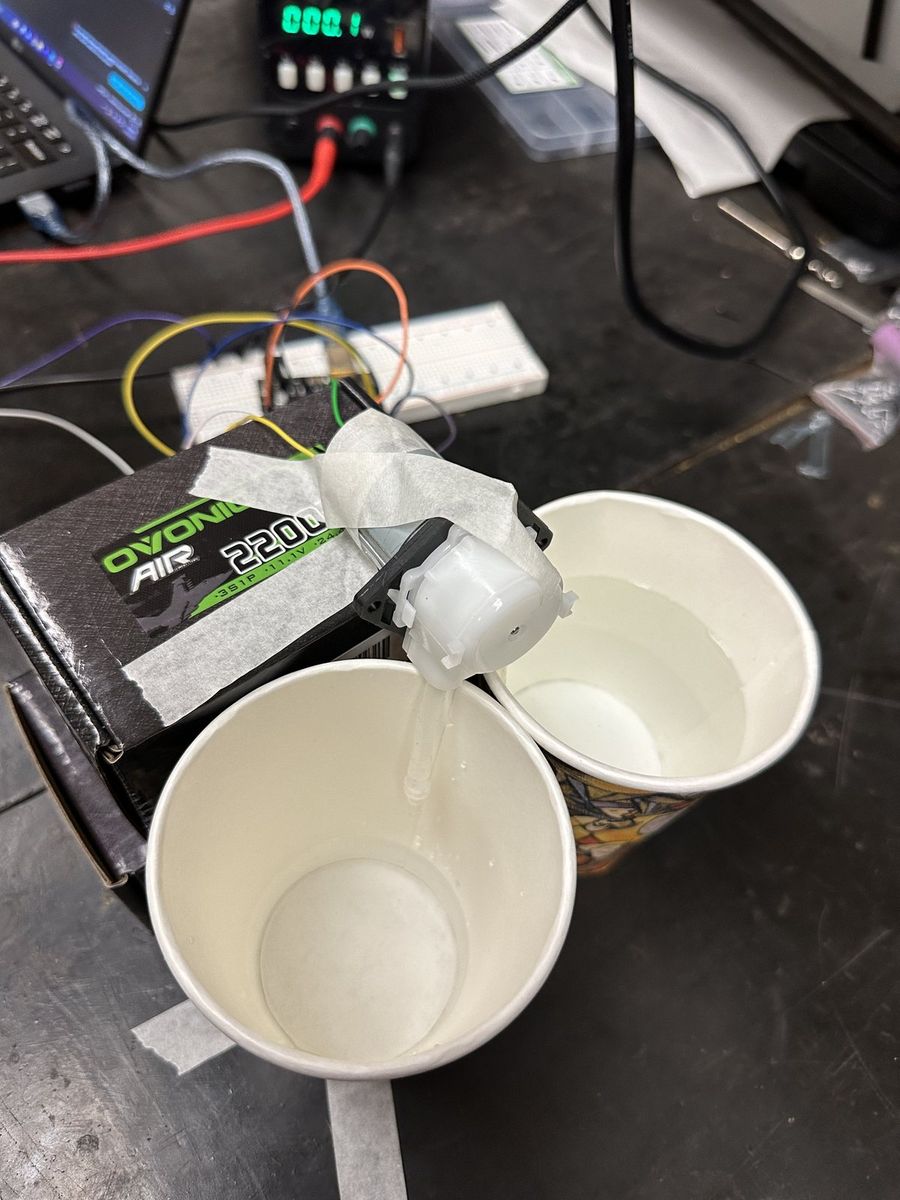 Reversible peristaltic pump under test for ballast control