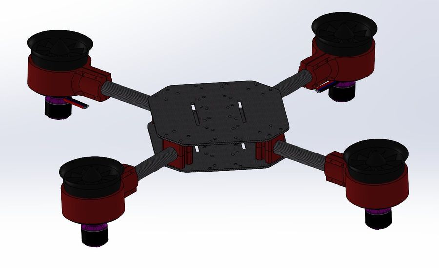 Full CAD assembly of the air-and-water vehicle