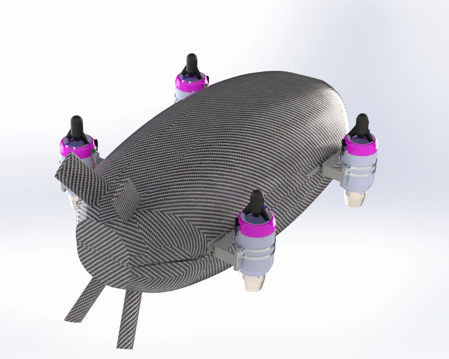 Final vehicle design carrying four turbines